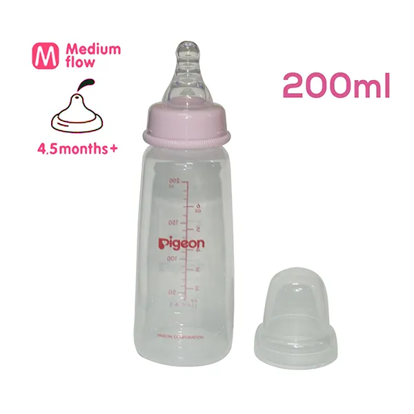 Buy Pigeon Peristaltic Baby Feeding Bottle – 200ml – Pink – StarAndDaisy