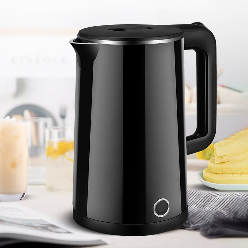 StarAndDaisy Electric Kettle with Stainless Steel Body, 1.8 liters for tea  and Hot water. Auto Shut-Off. Cordless (Black) - StarAndDaisy