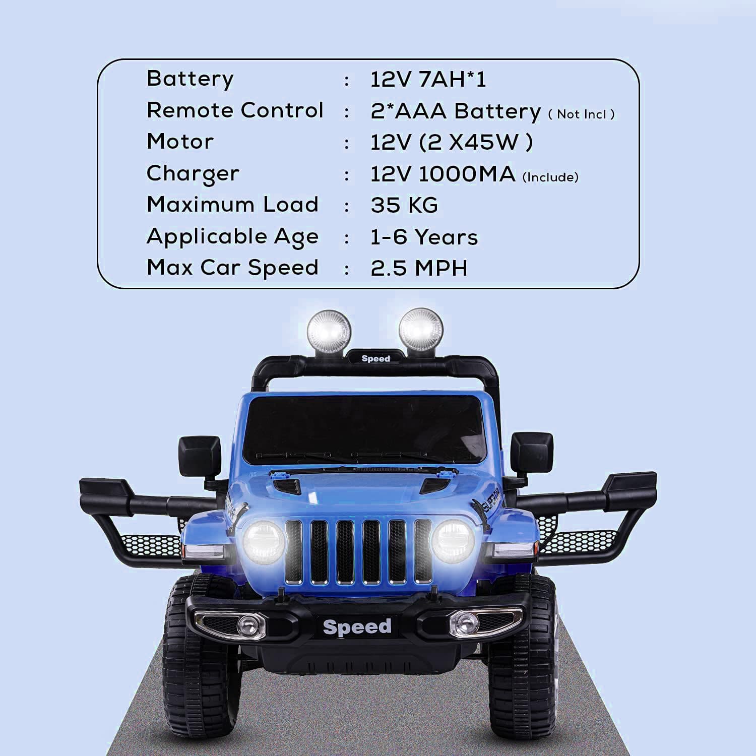 Battery Vehicle FT-938 Blue Painted 4x4, Electric Ride-on Vehicles \ Cars