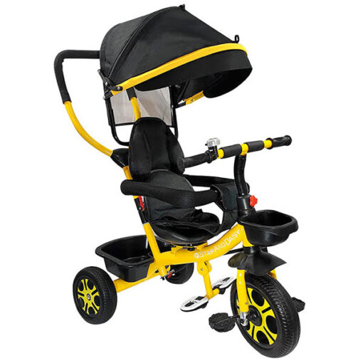 Buy Classy Kids Pushtype Stroller cum Tricycle/Cycle (Yellow) Online India