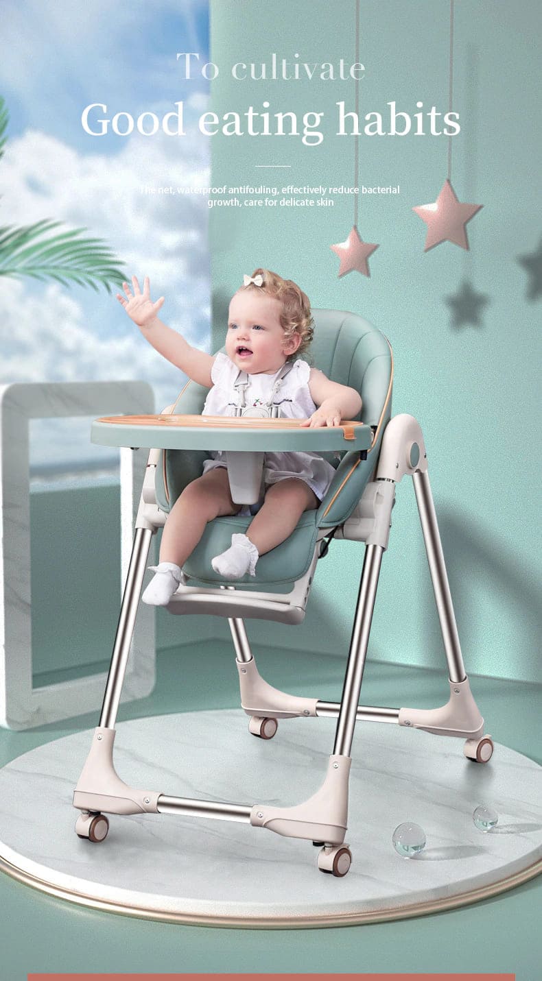 Convertible Baby Dining Chair with 5-Point Safety Belt