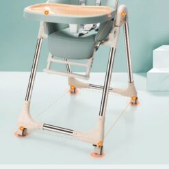 Space-Saving Foldable High Chair with Removable Tray