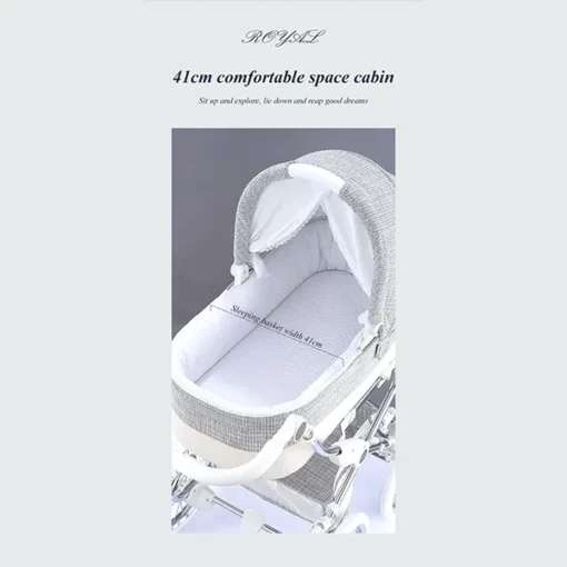 Premium Grey Baby Stroller inner view