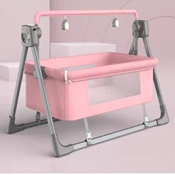 Buy Electric Baby Swing Cradle with Remote Control Rocking Cot PINK