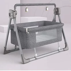 Buy Baby Swing Cradle (Electric) with Remote Control Rocking Cot GREY