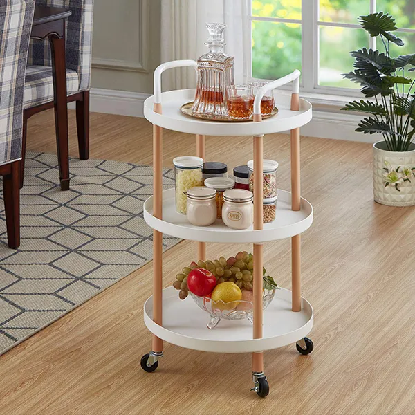 Buy utility rolling cart White with Wheels 3-Tier online India - StarAndDaisy