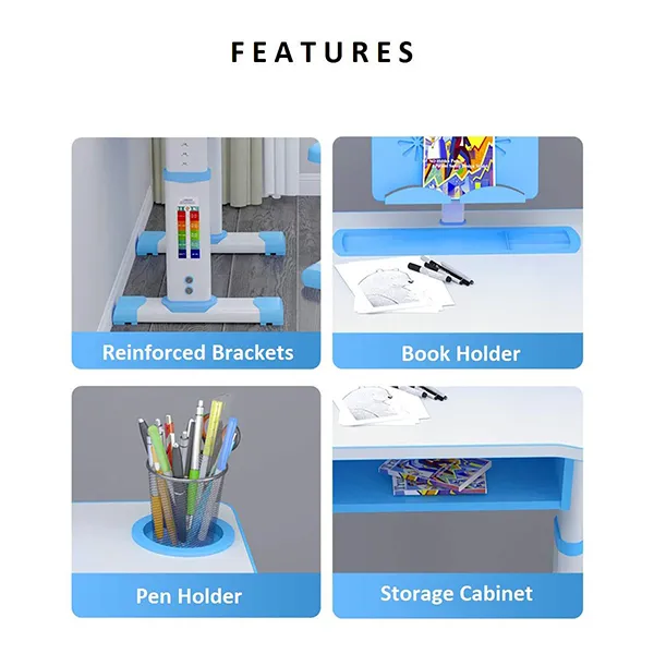 Multi-Functional Kids Study Table with Book Holder | StarAndDaisy