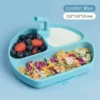 Buy Baby Plates for Toddlers with straw, Silicone Plates (Blue) Online India