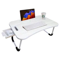 Buy Wood Portable Laptop Table (Finish Color – White) – StarAndDaisy