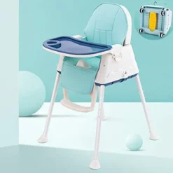 Buy Comfort Baby High Chair (With Wheels & Cushion) (Dark Blue) Online