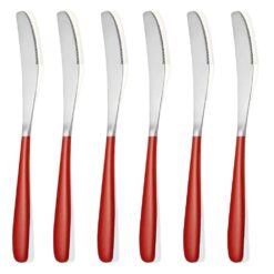 Set of 6 Silver Red Knives