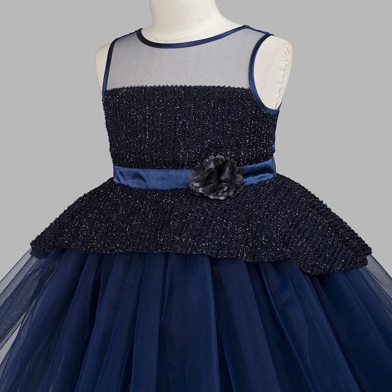 BLUE BALL GOWN WITH CORSET TOP – Ricco India