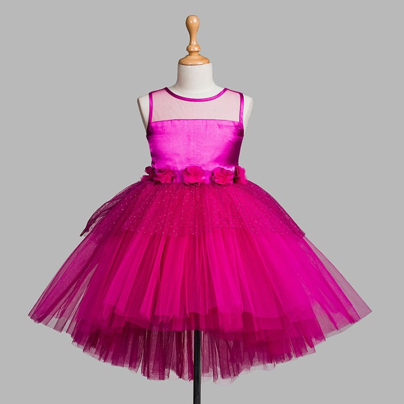 Buy Toy Balloon Kids Sleeveless Beads Embellished Waistband Shimmer & Pearl  Detailed Layered High Low Dress Pink for Girls (11-12Years) Online in  India, Shop at FirstCry.com - 14930625