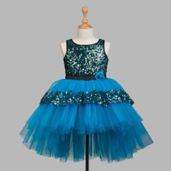Sky Blue Girls Party Dress for Special Occasion OR Worship