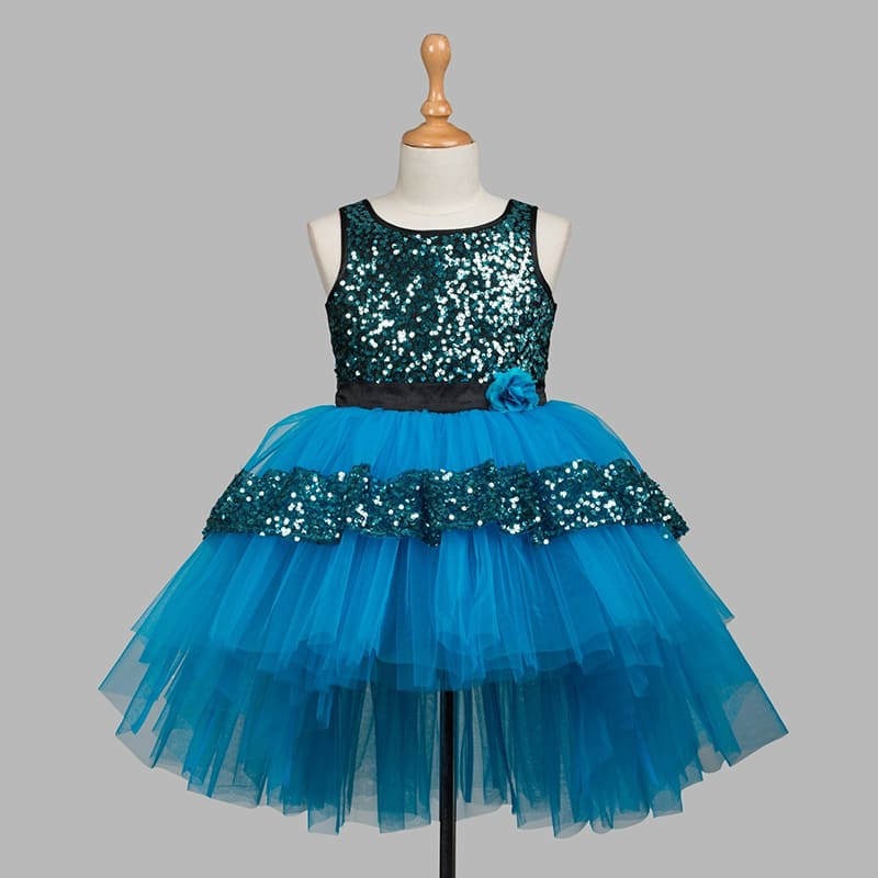 Sky Blue Girls Party Dress for Special Occasion OR Worship
