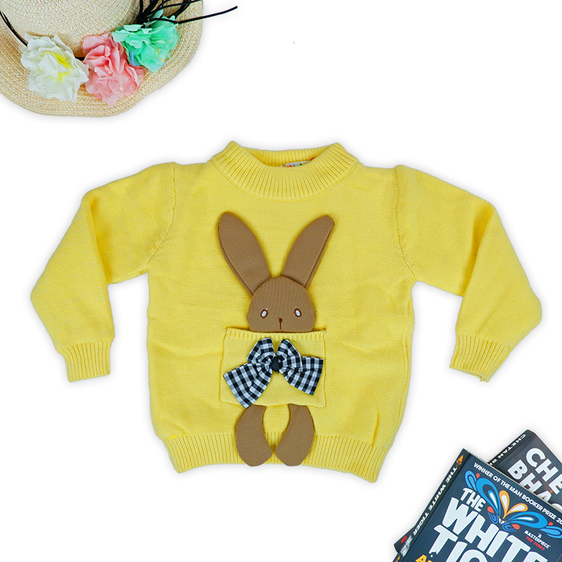 Woolen Bunny Sweater in Yellow