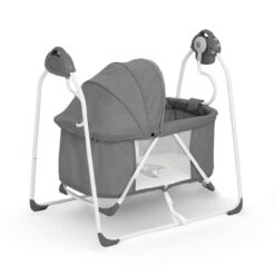StarAndDaisy New Born Electric Born Baby Cradle Baby Swing Crib Bassinet with Music Mosquito Bassinet (Grey)
