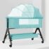 StarAndDaisy 3 in 1 Cradle for Baby with Detachable Nursing Tray & Side Bumper Protection and Mattress and Mosquito Net - Green
