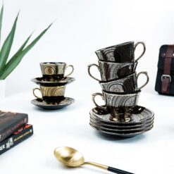 Black Teacup And Saucer Set