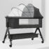 StarAndDaisy 3 in 1 Baby Cradle for Baby with Detachable Nursing Tray and Side Bumper Protection, Mattress and Mosquito Net - Black