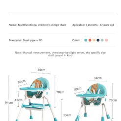 Infant High Chair with Soft Leather Cushion
