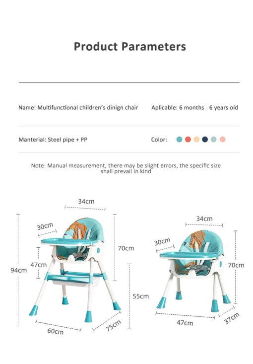 Infant High Chair with Soft Leather Cushion