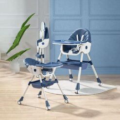 StarAndDaisy Portable 2-In-1 Table talk High Chair with Adjustable Height (Deep Sea Blue)