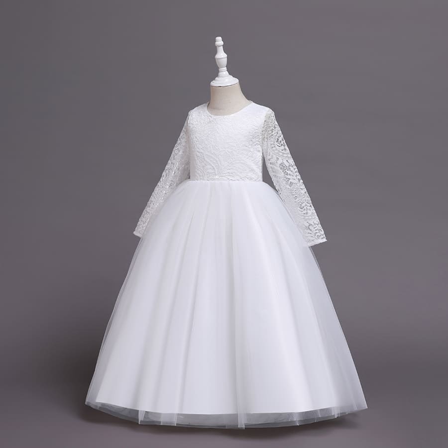 Beautiful White Printed Gown For Wedding For Girls - Evilato-hoanganhbinhduong.edu.vn
