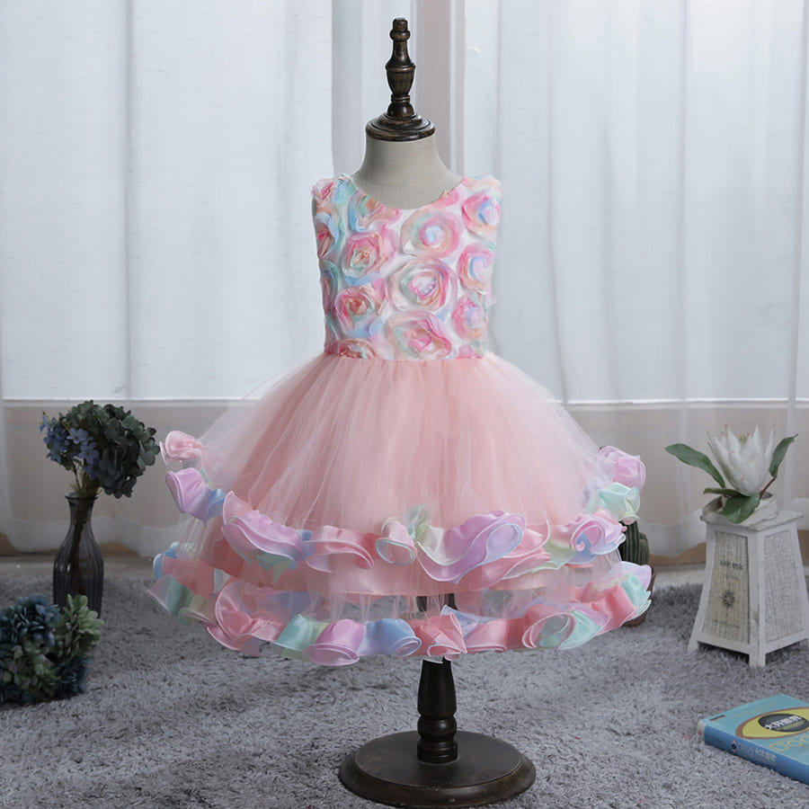 Beige Flower girl dress - Online Party Wear Beige Color Gown