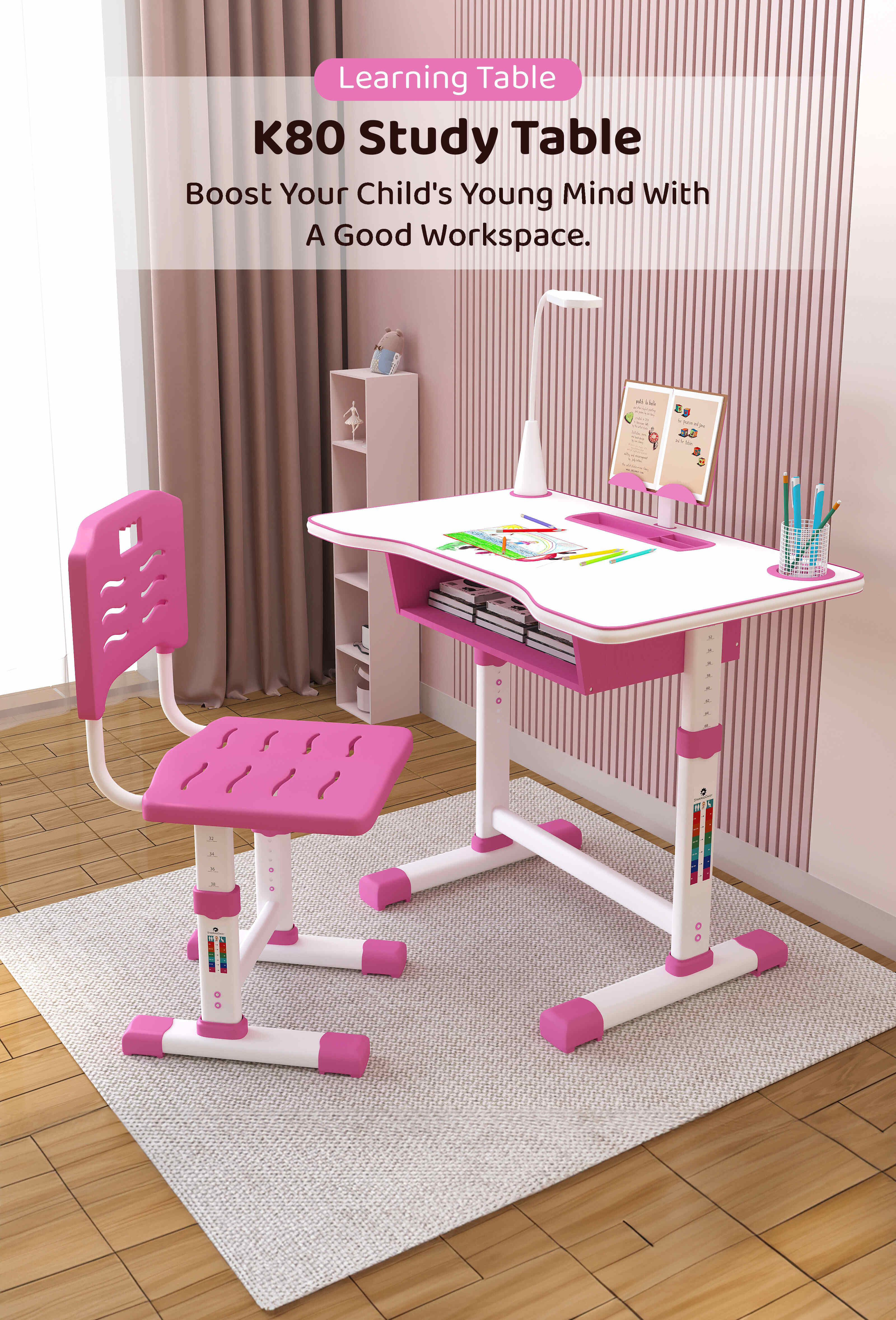 6-in-1 Kids Study Table and Chair