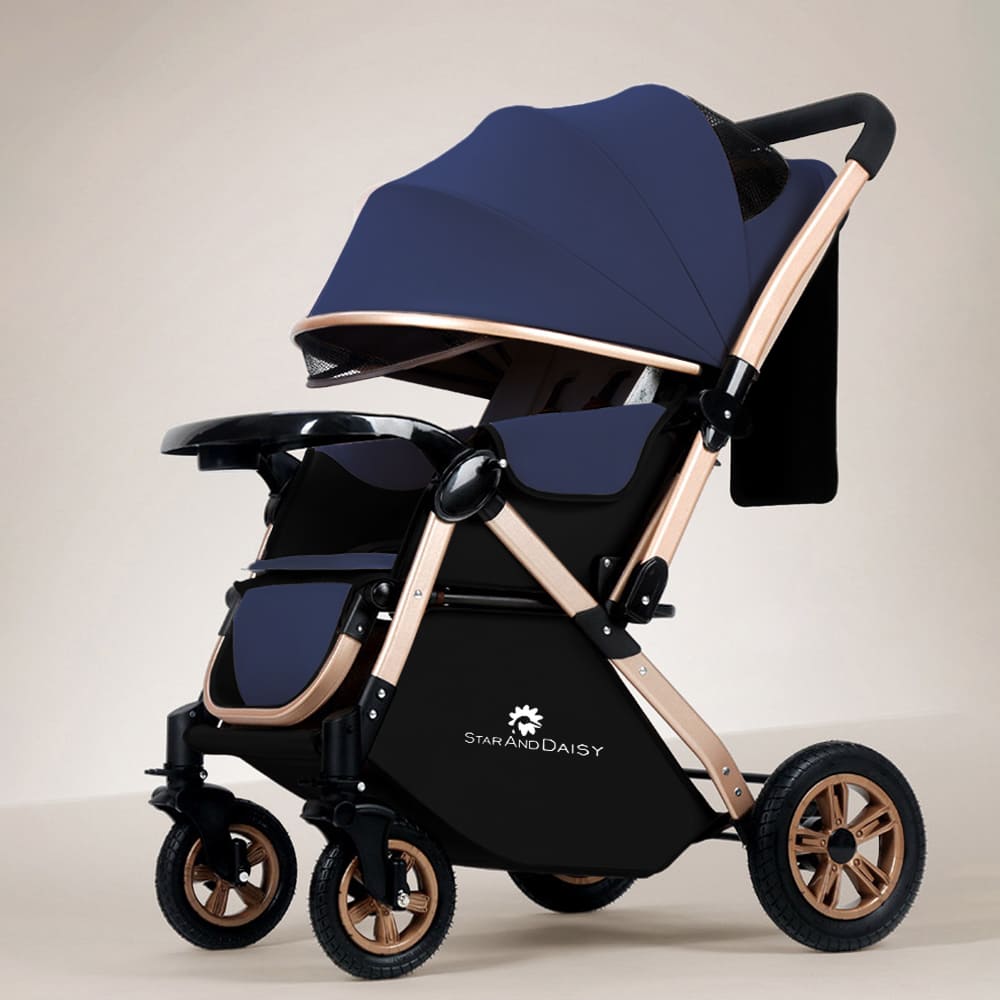 Easy to move stroller Blue