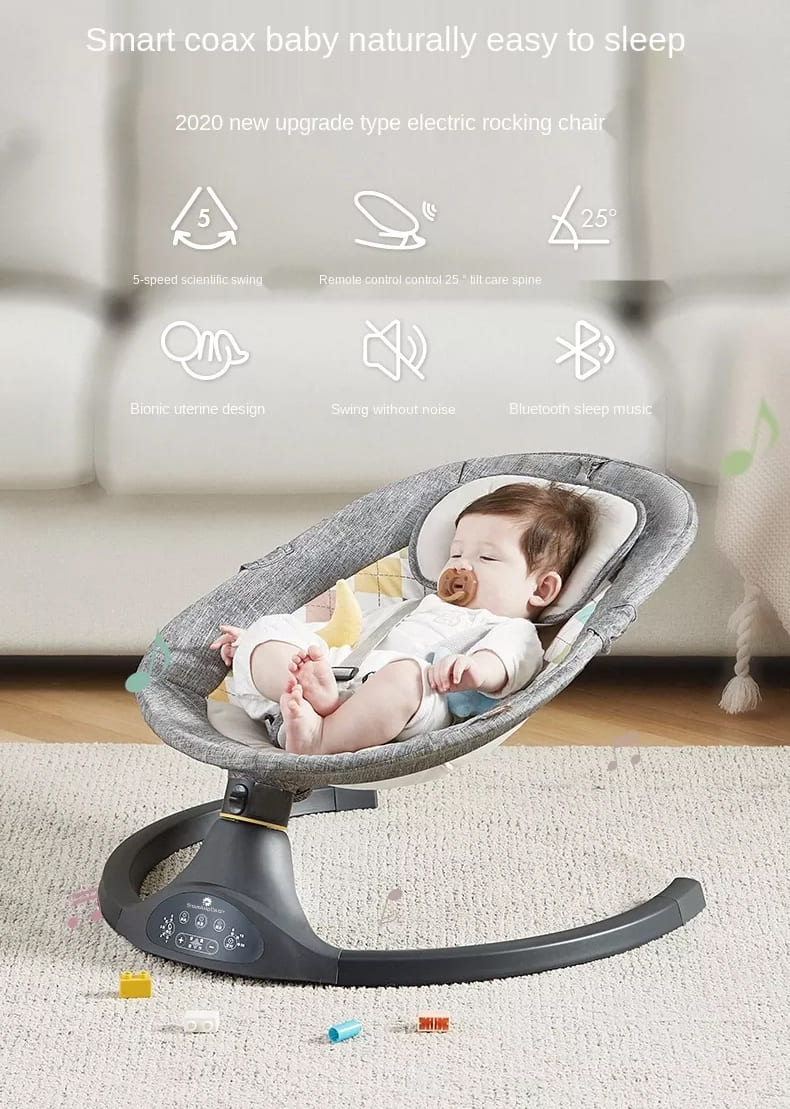 Shipped from USA Swing Cradle for Infants Rocker Electric Portable Baby Swing Chair with Music 
