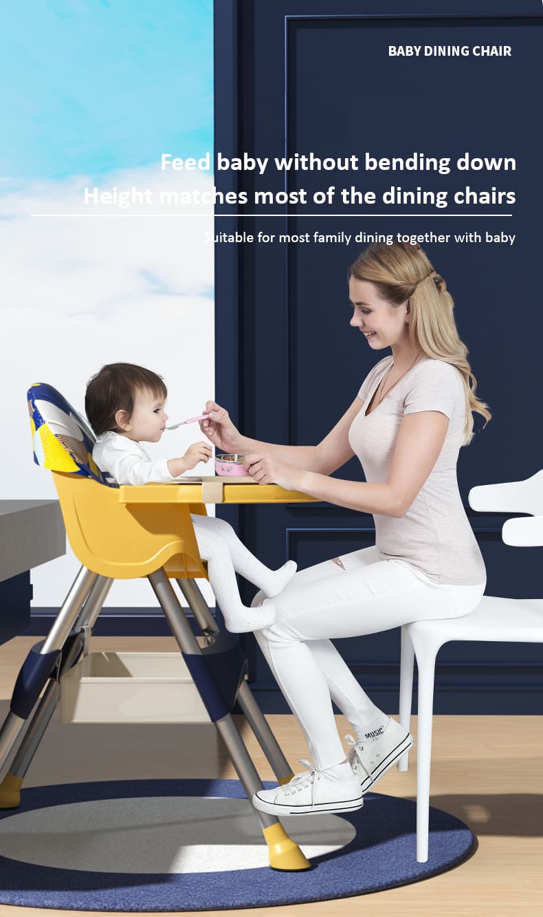 Convertible Baby Dining Chair with 5-point safety Belt
