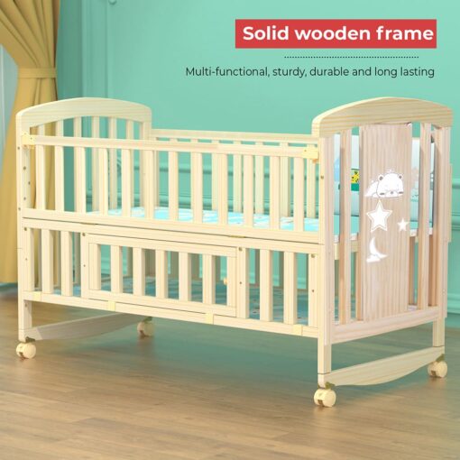 Baby Crib Rocking Bed Oval Multi-function - Baby Crib Bed Oval - Baby Crib Bed With Mattress
