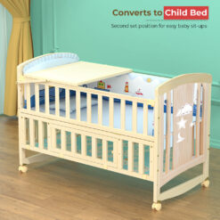 Baby Cot Cum Junior Bed Online - Best Super Comfy European Pinewood