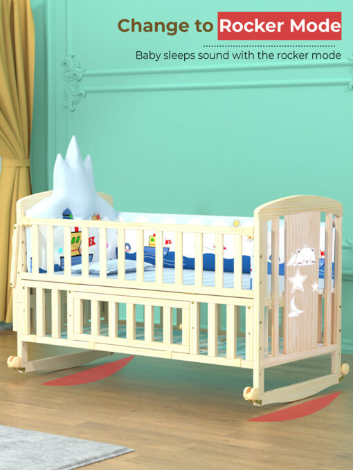 Best Baby Cot Cum Junior Bed - Pinewood Baby Bed Crib - Junior Bed
