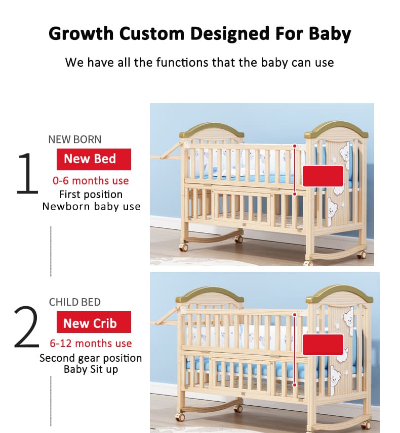 Best Baby Cot Cum Junior Bed - Pinewood Baby Bed Crib - Junior Bed
