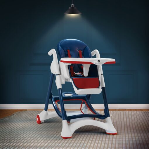 Crowned Baby High Chair by StarAndDaisy for Kids 0.5 Yrs to 6 Yrs Eat, Play & Rest Baby Chair Red & Blue