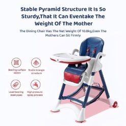Crowned Baby High Chair by StarAndDaisy for Kids 0.5 Yrs to 6 Yrs Eat, Play & Rest Baby Chair Red & Blue