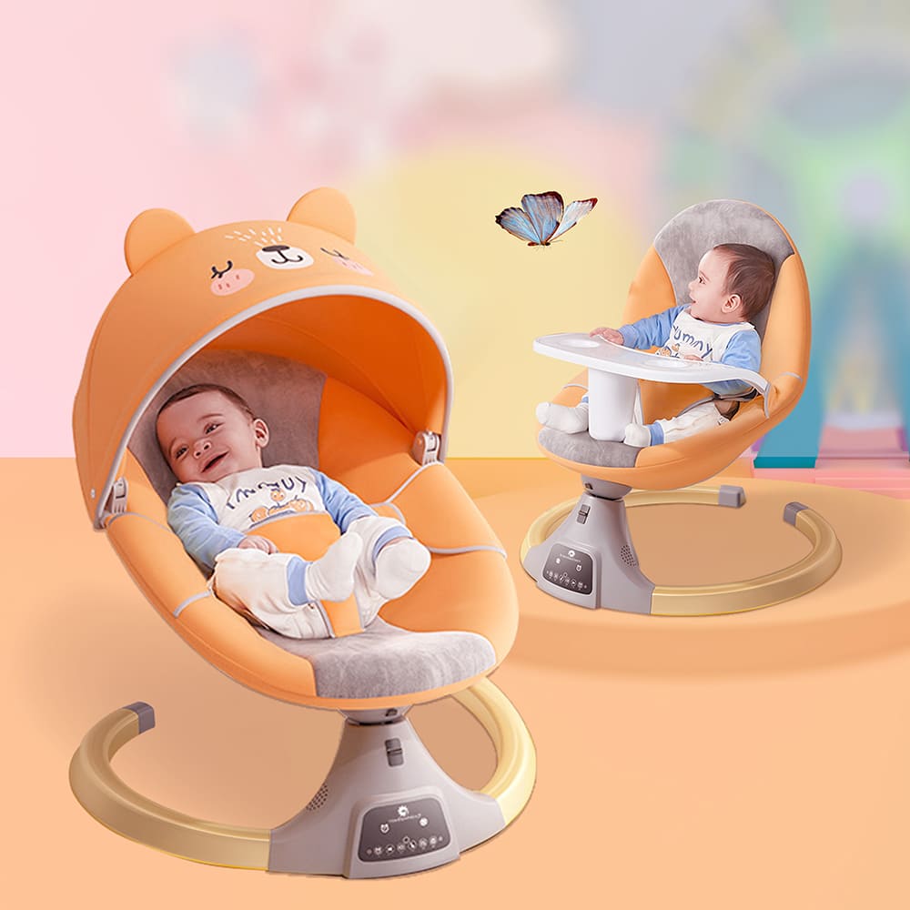 Remote Control Baby Swings for Infants with 5 Swing Speeds Detachable Mosquito Net & Hanging Baby Toys 3 Timing Baby Rocker Baby Swing Bluetooth Enabled LED Touch Screen Baby Swings with 10 Music 