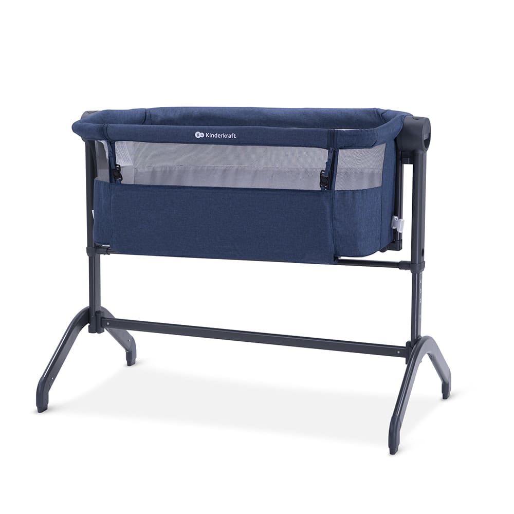 StarAndDaisy International Series 2 in 1 Bedside Crib And Cradle With Premium Aluminum Built for Infant Baby For Upto 2 Years (Navy Blue KK)