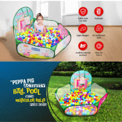 Peppa Pig Theme: The ball pool is designed with Peppa Pig characters and themes, making it visually appealing to young children who are fans of the show.