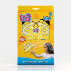 Bubble Magic Fan Bubs Lime - Bubble Solution with Hand Fan for Kids - Multicolors