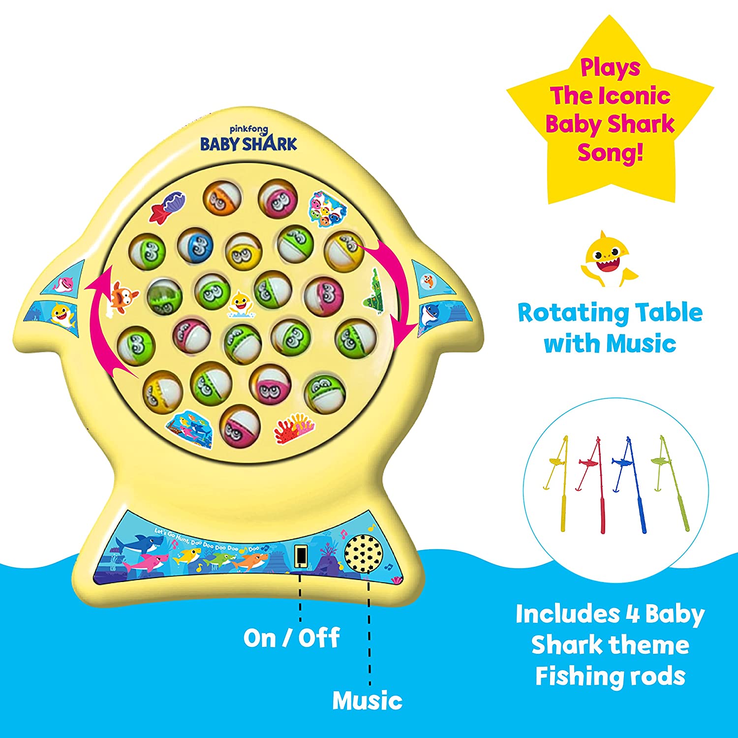 Pinkfong Baby Shark Let's Go Hunt Fishing Game - Play the Baby Shark Song:  : Toys