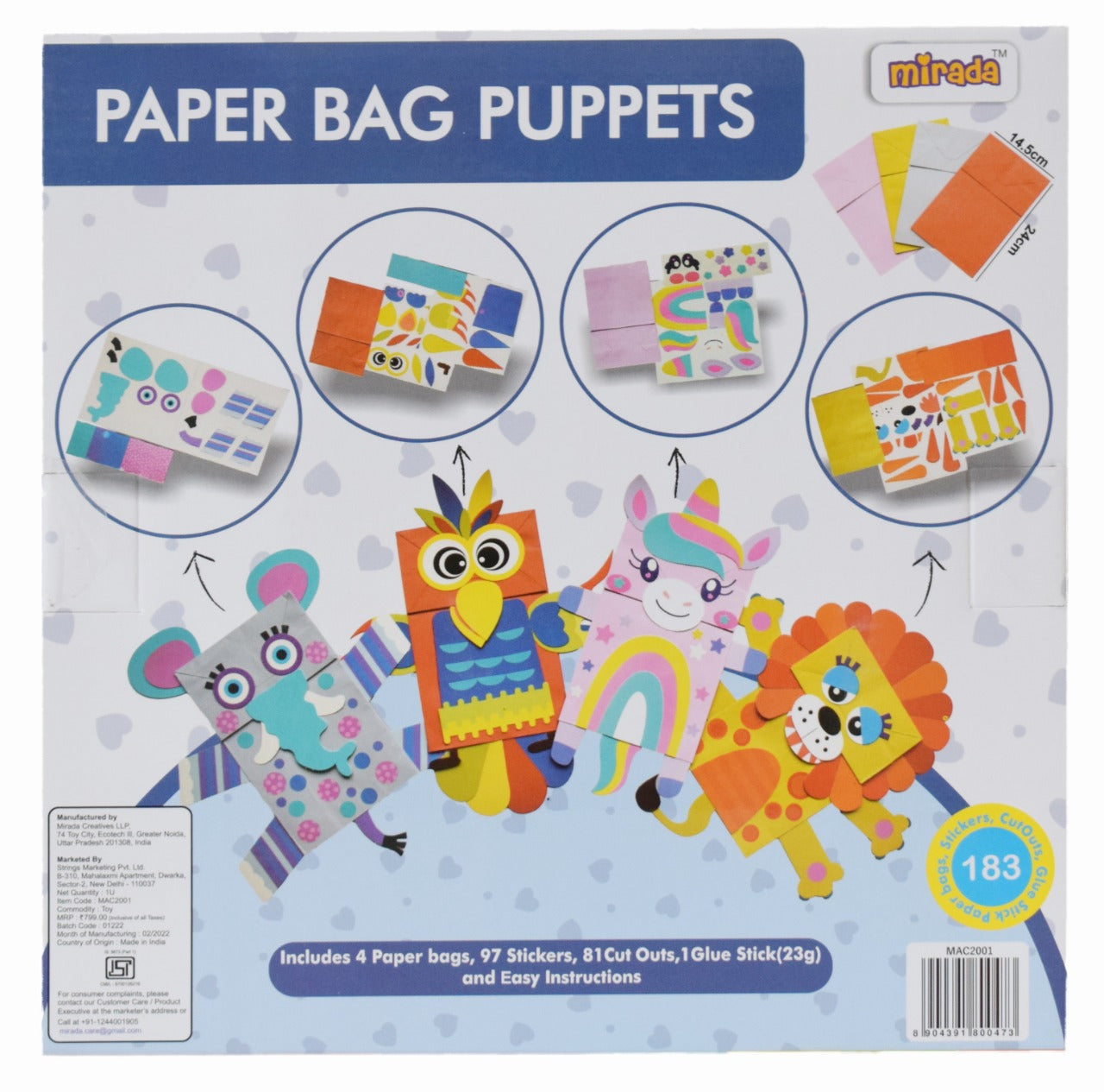 Pet Paper Bag Puppets craft activity guide | Baker Ross