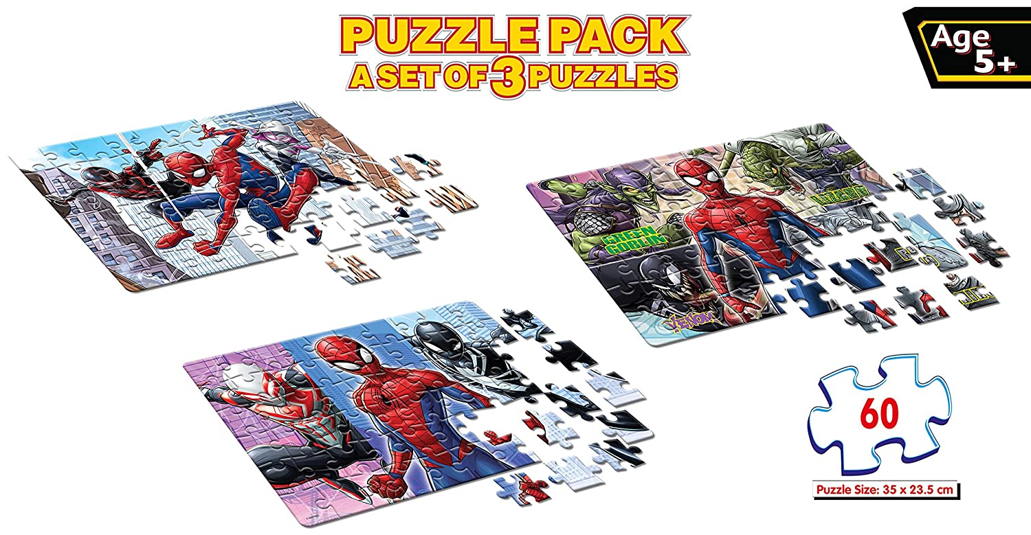 Frank Spiderman 3 in 1 60 Pc Puzzle - StarAndDaisy
