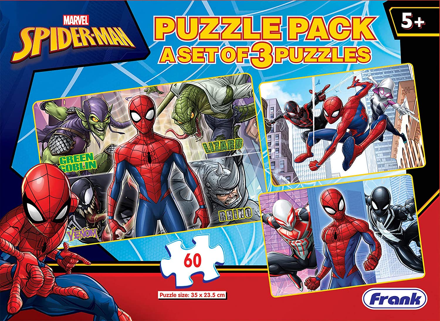 Frank Spiderman 3 in 1 60 Pc Puzzle - StarAndDaisy