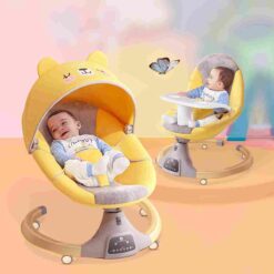 StarAndDaisy Baby Electric Swing Rocker Bouncers with Smart Touch Panel, Bluetooth music & Remote Control - Yellow