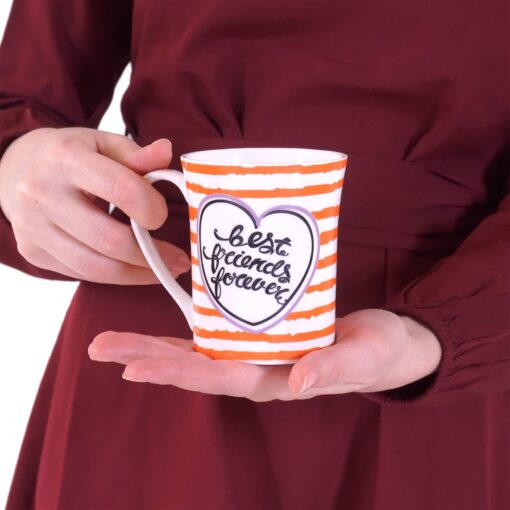 StarAndDaisy Coffee Mug Set of 2 - Dishwasher & Microwave Safe - Ceramic Bone China Cup to Gift to Best Friend - Ceramic Tea Coffee Milk Cups