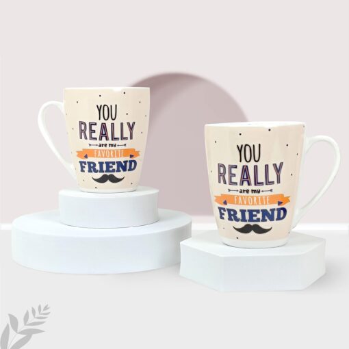 StarAndDaisy Coffee Mug Set of 2 - Dishwasher & Microwave Safe - Ceramic Bone China Cup to Gift to Best Friend